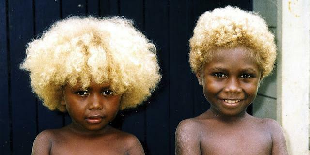 Blond Melanesian children — Solomon Islands