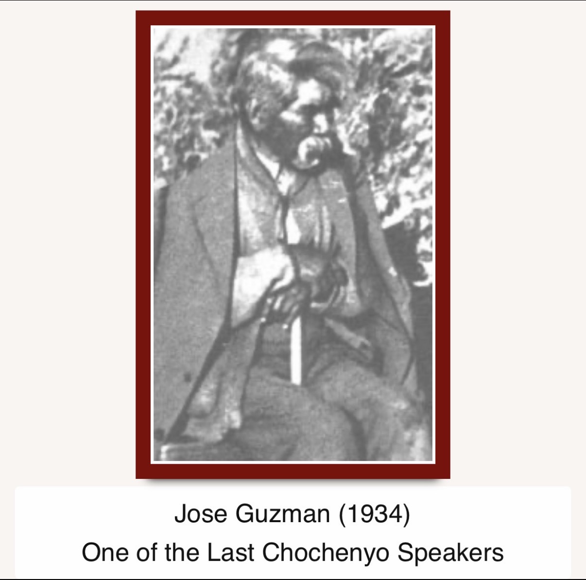 Jose Guzman (1934) — Chochenyo Ohlone, California